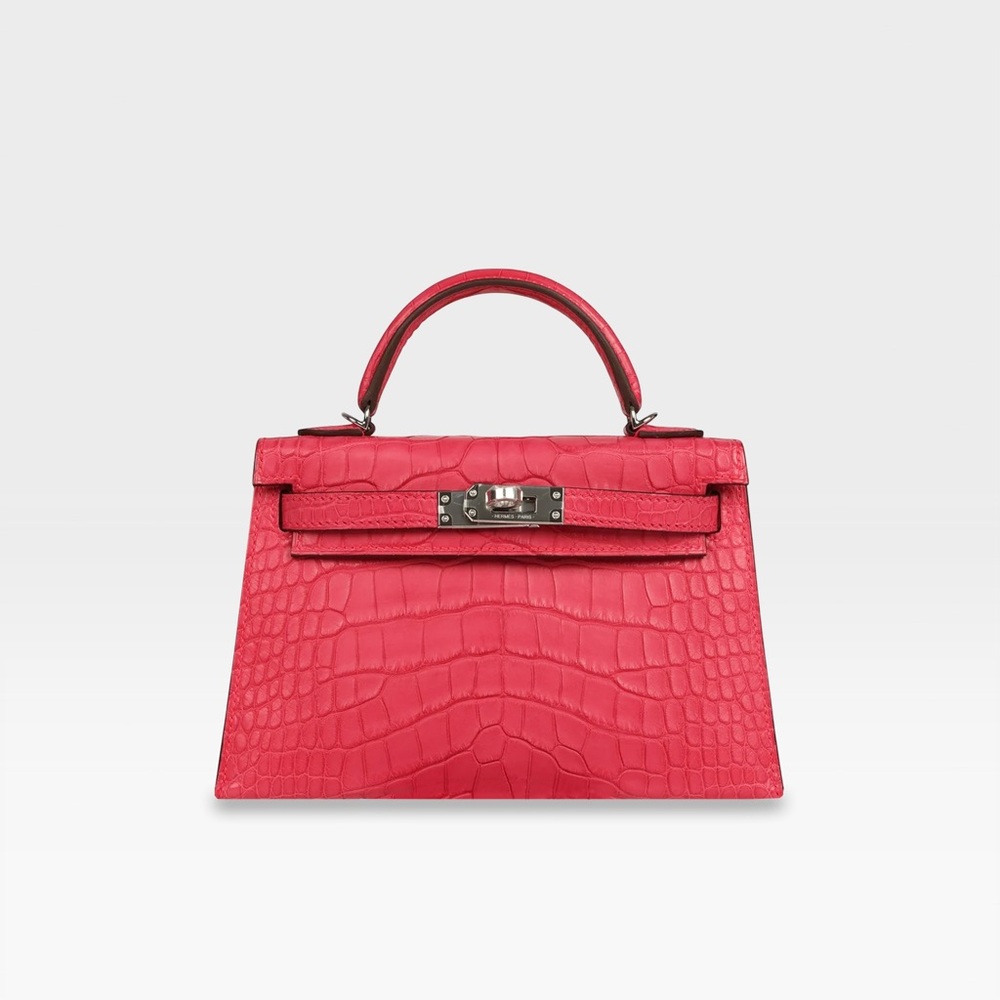 Hermès - Kelly Sellier 20 - Rose Extreme Matte Alligator